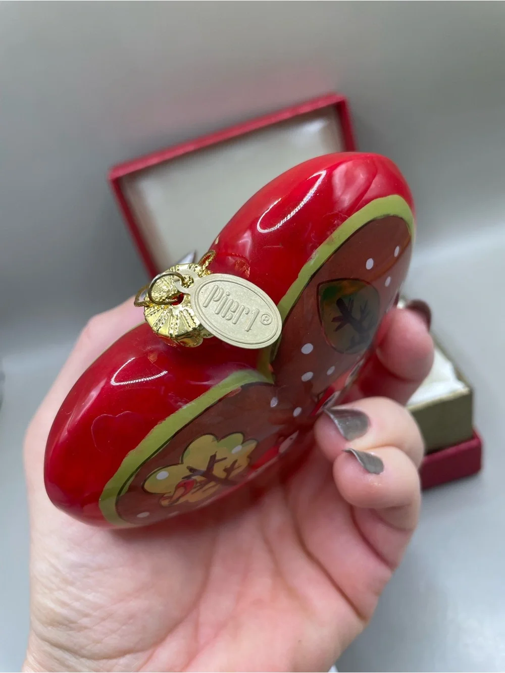 Pier 1 Li Bien Christmas 4x3.5” Ornament 2014 Heart Fox Birds NIB